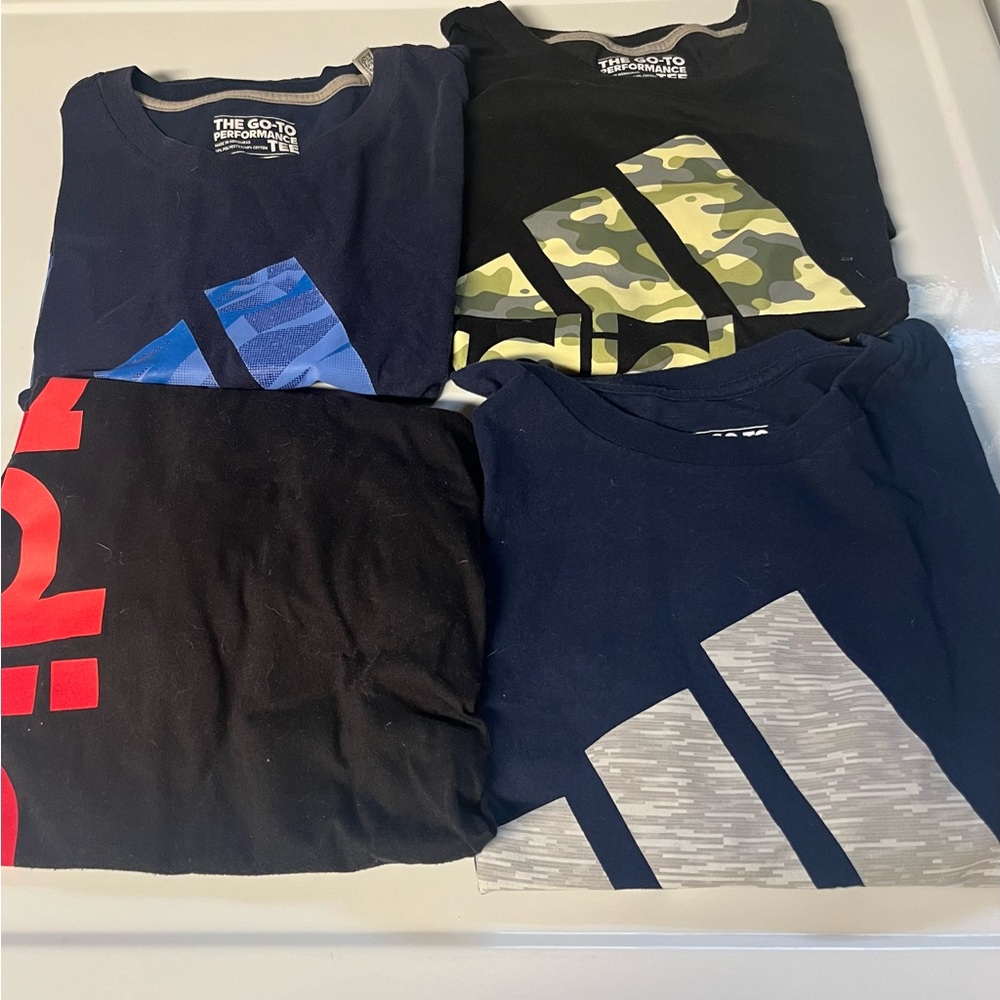4 ADIDAS boys medium and small T-shirts - 4/$30